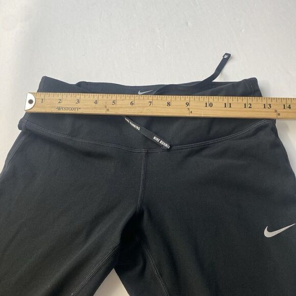 Nike Dri-fit Black Running leggings mesh panels size S Ankle  Drawstring Used - Picture 5 of 11